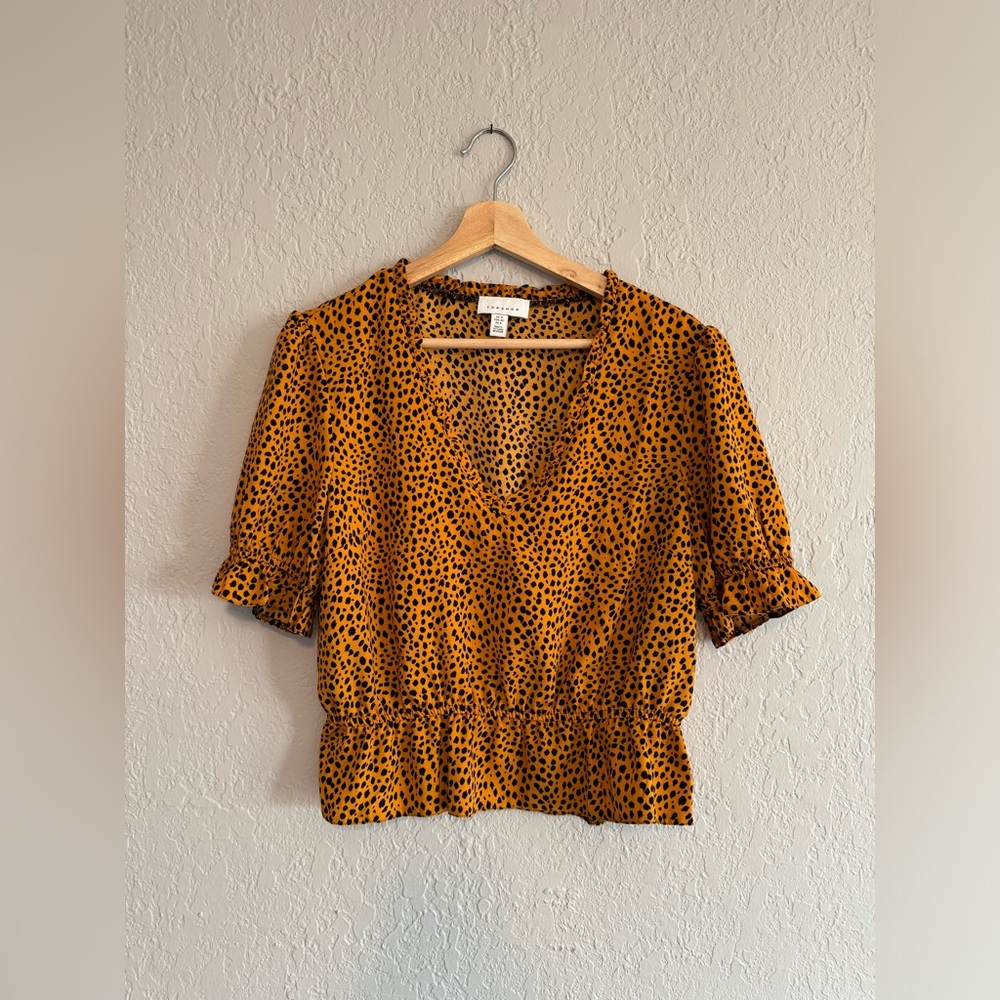 Top shop cheetah print flouncy top